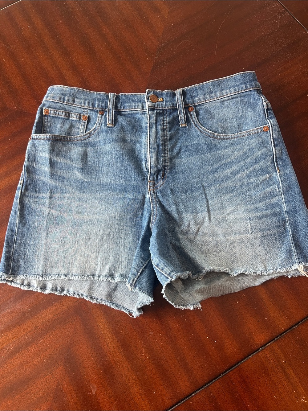 Madewell Faded Light Blue High-Rise Denim Cutoff Shorts